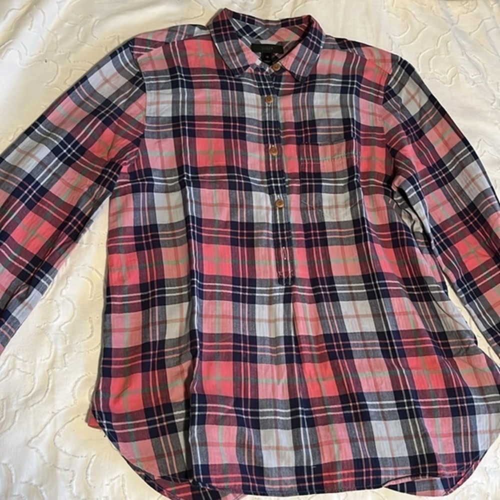 pink JCREW xs flannel